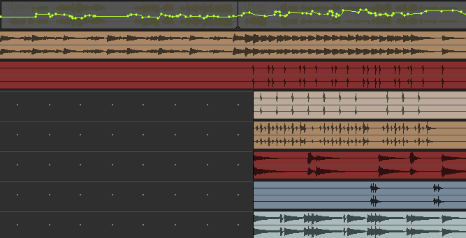 SONAR　トラックビュー　トラックにバウンスしてオーディオクリップに変換