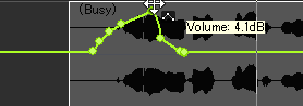 SONAR トラック表示部　ボリュームのオートメーション　ノードの移動