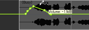 SONAR トラック表示部　ボリュームのオートメーション