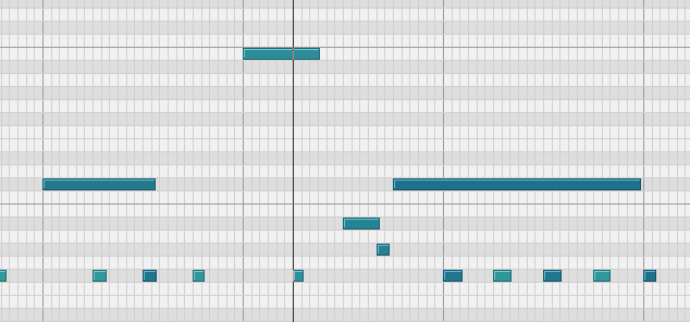 sonar画面　ピアノロール　ハイハットトラック