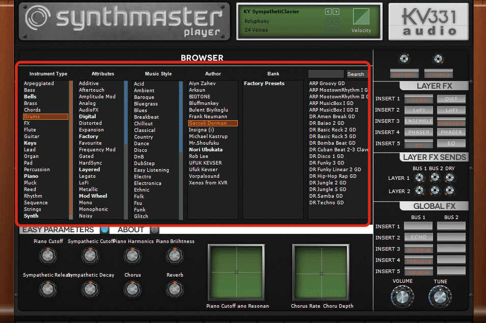Synth Master Player Free　ブラウザ画面