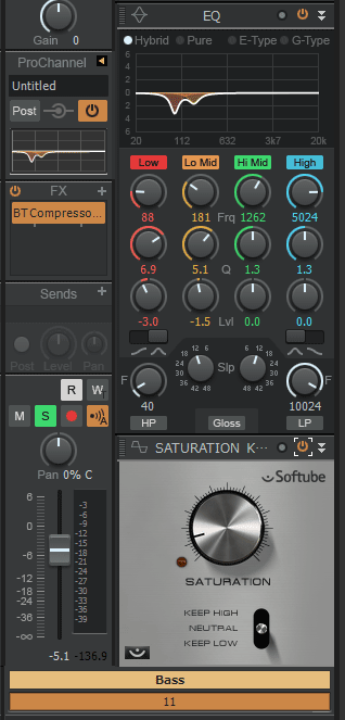 SONAR Professional ProChannel　Saturation Knob