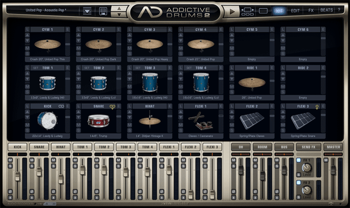 Addictive Drums 2 画面