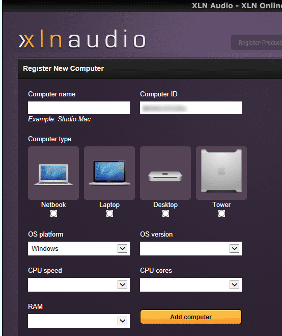 XLN Online Installer 画面