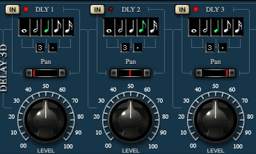 BT Tempo Delay DL3D-3 画面　DLY2をオフに