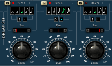 BT Tempo Delay DL3D-3 画面　DLY3をオフに