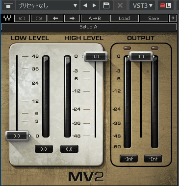 WAVES MV2 コントロールパネル