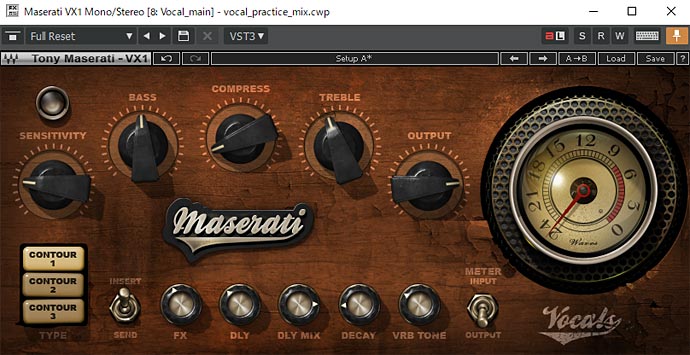 Maserati VX1 ボーカルトラックの設定